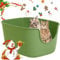 Suhaco Bandeja de arena para gatos jumbo de cara alta, antisalpicaduras, caja superior abierta, 61 x 48 x 31 cm, extra profunda para varios gatos, inodoro de entrada baja (verde)