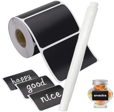 Kreidetafel-Etiketten mit radierbarem Markerstift, Kreidetafel-Aufkleber, wasserdichte Etiketten, Kreideetiketten für Behälter, Kreideetiketten zum Abziehen und Aufkleben (120 Stück)