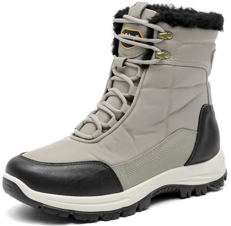 Sowdus Bottes d'Hiver pour Hommes, Chaussures Pieds Nus Bottes de Neige Chaudes Doublées et Imperméables Chaussures d'Hiver et de Randonnée Extérieures, Chaussures de Course En Sentier pour Hommes