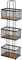 Croydex Three Tier Storage Caddy - Black & Bamboo, Freestanding Bathroom Storage Shelves, Deep Baskets, 22D x 15W x 726H cm, Stylish Black Bathroom Accessories Solution
