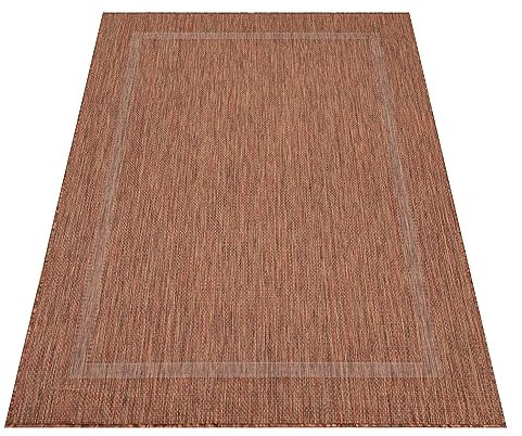 Stilvoll Günstig by ELMM Teppich Outdoor Balkon Garten Außenbereich Kupfer 140 x 200 Unicolor - Einfarbig Kurzflor