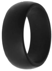 Cumilo 8mm Silicone Wedding Ring for Men, Durable Fitness & Outdoor Sports Safe Ring, Hypoallergenic Rubber Band(18.2mm)
