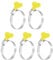 Sourcing Map 5Pcs Stainless Steel Hose Clamps, Worm Gear, Yellow, 27-51mm (1-1/16 to 2) Adjustable Thumb Screw Key Type Clamps