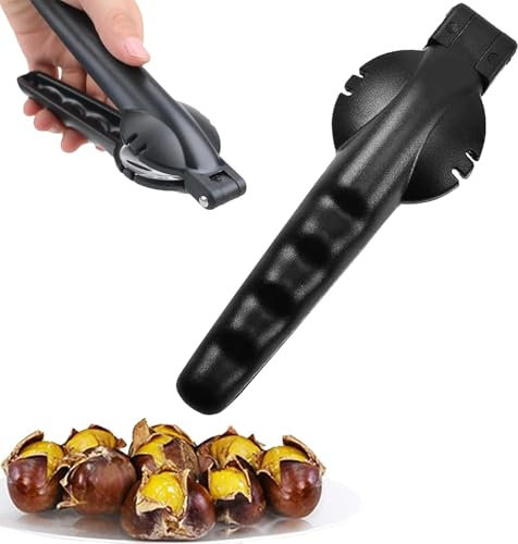Viojrlly Castagno Clip, Inossidabile Taglia Castagne Pinza per Castagne Castagne Multifunzione Taglio della Castagna, Castagne Clip Castagna Opener per Castagne Utensili Cucina Apri Pela Castagne Nero