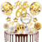 Tortendeko 60 Geburtstag Frau Mann, 20 Pcs Tortendeko Gold Deko 60 Geburtstag, Cake Topper mit Geburtstagskerzen, für 60 Geburstagstorte Deko