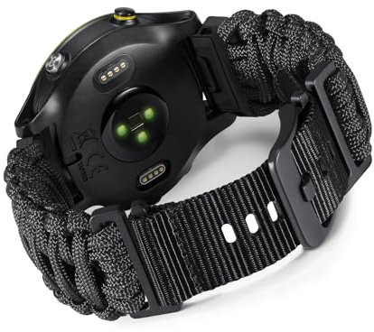 BINLUN Kompatibel mit Garmin Armband Nylon Paracord 550 20MM/22MM/26MM Militär Sports Robustes Für Quickfit-Armband Geflochtene Ersatzarmband Passt Für Fenix/für Forerunner/Für Descent/Für Instinct
