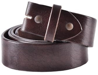 Ulfberth – DIY Gürtel ohne Schnalle, echt Leder Rohling, ca. 120 cm lang, ca. 4 cm breit, ca. 3,5 mm stark - Mittelalter, Wikinger, Cosplay, Pirat, LARP (Braun)