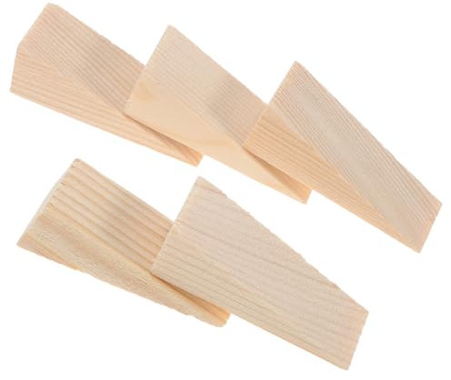 SEWACC 5stücke Türstopper Holz Dreieck Keil Robuster Türstopper Für Zuhause Anti-rutsch Türhalter Sicherer Türschutz Für Haustiere Und Einsetzbar Allen Oberflächen