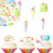 Gleevio Tortendeko Einschulung Essbar,48 Stk Cupcake Topper Einschulung,Essbare Schulkind Tortendeko,Kuchendeko Schulanfang,Esspapier Schulkind ABC 123 Zuckertüte Kuchen Deko Essbar für Junge Mädchen
