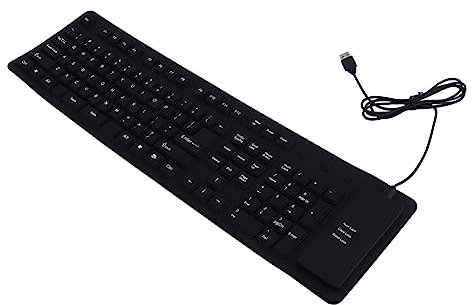 POPETPOP Clavier Pliable en Silicone À 109 Touches Clavier Flexible Pliable en Silicone USB Lavable Filaire Compact Gel