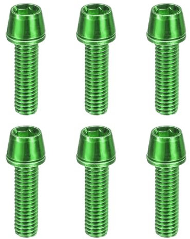 sourcing map 6pcs Bike Disc Brake Caliper Bolts M5 x 18mm Hex Bicycle MTB Disc Brake Caliper Adapter Screws Bolts for Road Mountain Bike BMX, Green