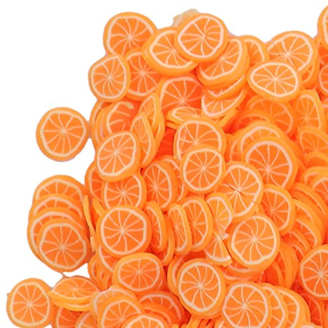 10g/pack Fruit Nail Art Sticker, Assorted Design Polymer Clay Summer Nail Charms Slices for Nail Art Decorations Cellphone Glasses Craft Project (Orange)