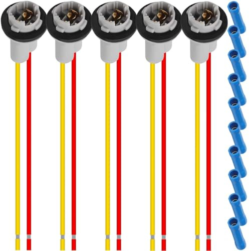 MKBKLLJY 5 Stück 912 920 921 T15 Autolampenfassung Kabelbaum Pigtail-Sockel Ersatzteil Blinker Rücklicht Bremslicht Seitenmarkierungslicht Lampenadapter Kabelverbinder (grau)