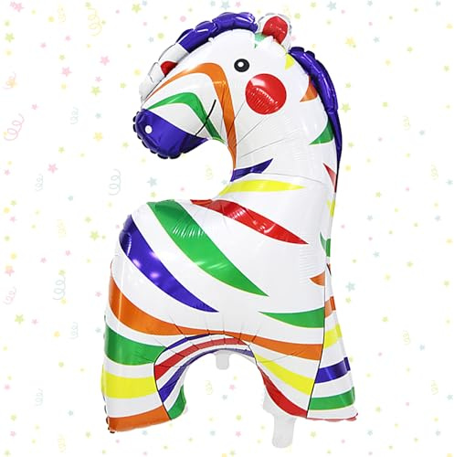 Ovanda Karneval Deko, Zirkus Deko, XXL Aluminium Folie Zebra ballon, Tier Luftballons, Dschungel Tiere Luftballons, Party Animals, Folienballon Pferd, Animals for Children Birthday Party Decoration