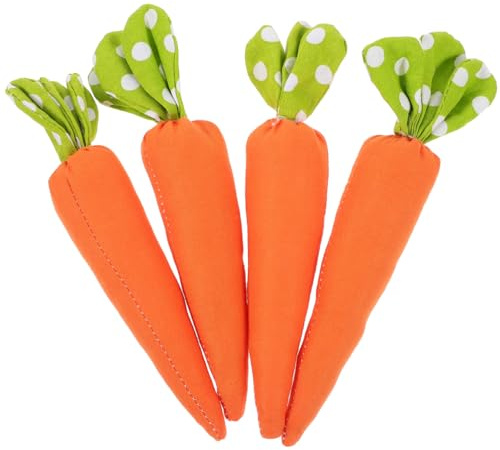 NUOBESTY 4Pcs Easter Carrot Decorations for Easter Bonnet Crafts, Mini Carrots for Hat Decorations, Bonnet Accessories for Tiered Tray & Home Decor