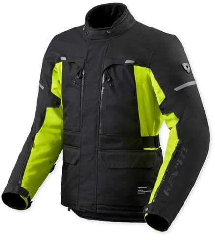 REV'IT! Revit Outback 5 H2O wasserdichte Motorrad Textiljacke, schwarz/neon-gelb, L