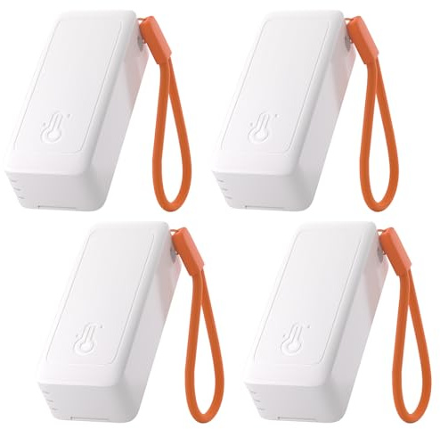 SONOFF SNZB-02B AirGuard TH Lite Sensor Zigbee de Temperatura y Humedad con Alertas en la App, Monitorización Remota para Invernadero y Bodega, Compatible con Alexa y Google Home, Pack de 4