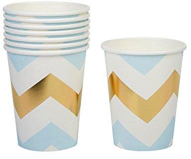 Neviti Motif Fonctionne – Tasse Chevron, Bleu, Lot de 8