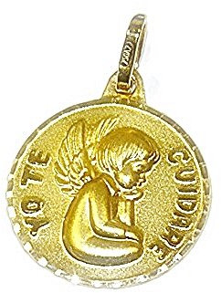 Never Say Never Medalla para Bebe de Oro Amarillo de 18Ktes.13mm