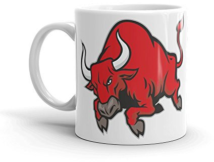 Red Angry Spanish Bull 10oz Coffee Tea Mug #4064