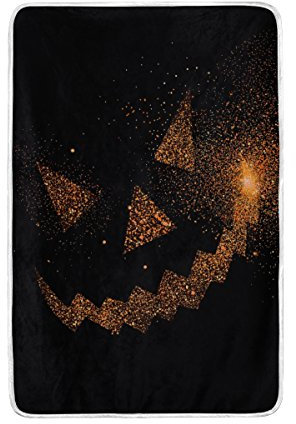 alaza Halloween Gesicht Jack O‘Lantern Polyester Mikrofaser Decke 60 x 90 Leichtbau Gemütliche Couch Decke Bett Decke von My Daily