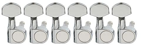 Musiclily Pro 6-in-Line 2-Pin Gitarren Mechaniken Tuners Gitarre Stimmwirbel Tuning Pegs für SQ Strat Tele Style E-Gitarre,Chrom