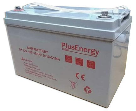 WccSolar Batteria Solare 12v Ciclo Profondo AGM 100Ah Solare Fotovoltaica con terminali (agm 150A)