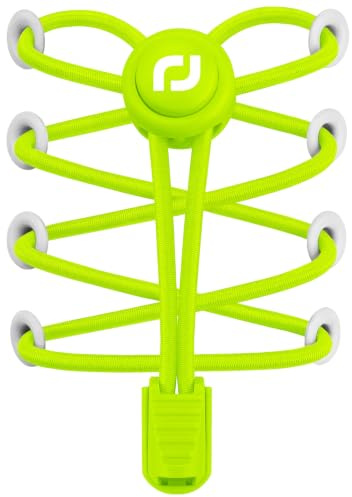 RJ-Sport lacci elastici per scarpe – Heavy Duty No Tie lacci per scarpe per bambini e adulti con forte blocco e Speed Shoestrings, Numero 013 – giallo, taglia unica