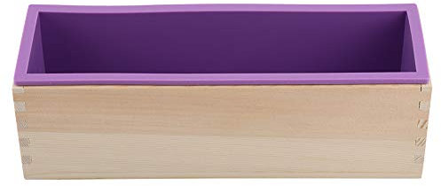1200ML Rechteckige Silikon Seife Form Laib Form Holz Box DIY Werkzeug für Backen Kuchen Laib Schokolade