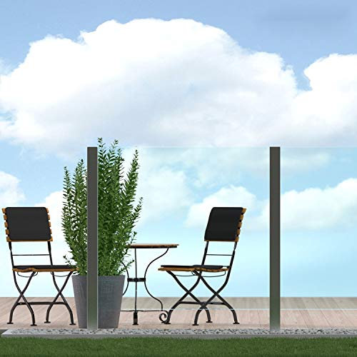 Bijon Windschutz Terrasse Glas, Glaszaun, Garten, Klarglas PG4-J | 99x113,5cm