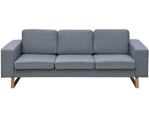 HETFTJN Küchensofa Schlafcouch Sofas Bigsofa - 3-Sitzer Sofa Stoff Hellgrau für Jugendzimmer Sitzzimmer Schlafzimmer Hotelzimmer