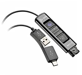 Poly – DA85M USB-A/USB-C digital adapter (Plantronics) – Works with Poly Call Center Quick Disconnect (QD) Headsets – Acoustic Hearing Protection - Hold & Call Answer buttons – Optimized for Teams