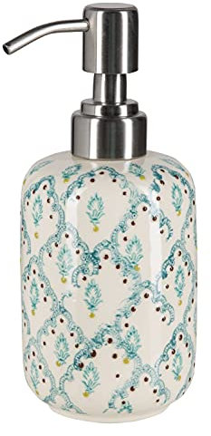 Tranquillo Seifenspender handbedruckte Keramik Oriental, 16 x 7.5 x 7.5 cm