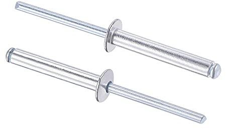 sourcing map 120 Stk. Blindnieten Aluminium Zugnieten Kerndekorationsnieten 5mm Durchm. 30mm Grifflänge Silber