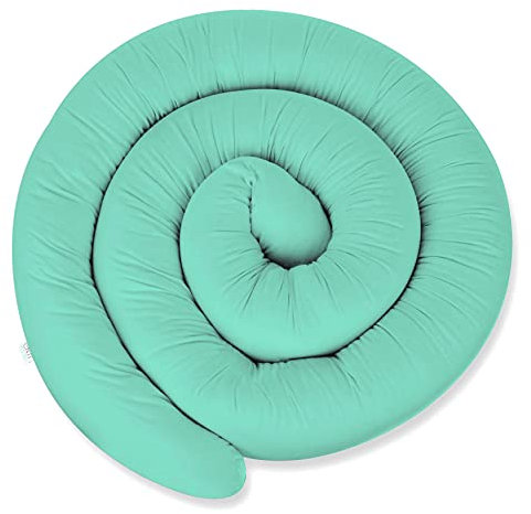 ekm trade XL 155 cm Bettschlange für Allergiker Bettkissen Stillkissen Bettrolle Zierkissen Bettumrandung Schlange Handmade 100% Baumwolle (26 – Minze, 155 cm)