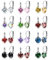 Kakonia 12 Paar Leverback-Ohrhänger-Set für Damen, vergoldet, CZ-Edelstahl-Ohrringe, 10 mm, mehrfarbig, Zirkonia, Tropfen-Ohrringe, Silber