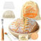 Banneton sourdough BasketS Set - Walfos Round Bread Basket, 100% Natural Rattan - 25cm Bread Proofing BasketS, Bread Lame, Dough Scraper, Cloth Liner, Storage Bag, Cleaning Brush & Bread Fork