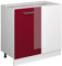 Vicco Eckunterschrank R-Line, Bordeaux Hochglanz/Weiß, 86 cm ohne Arbeitsplatte