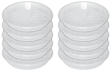 10er Set Untersetzer Orchideentopf Kunststoff Transparent (? ca. 12 cm)