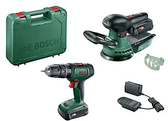 BOSCH ROBERT GP 06039D410A Schlagbohrmaschine Universal Impact 18 V 2 x 2 Ah + Schleifmaschine AdvOrbit BOSCH-06039D410A