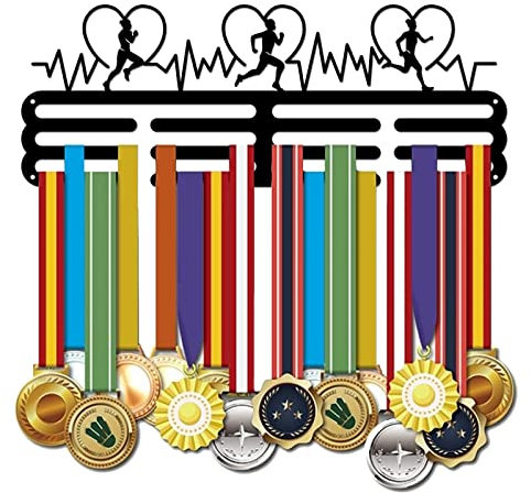 SUPERDANT Laufen Medaillenhalter Laufen Medaillen Aufbewahrung Marathon Medaillen Halter Präsentationsständer Wandmontierter Mehrfach Laufe Medaillenhalter 40x15CM Geschenke für Sportler Kinder