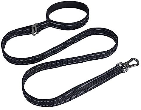 EXCELLENT ELITE SPANKER Reflektierende Nylon Hundeleine Gepolsterter Griff 5 FT Hundeleinen mit Schnellverschluss für mittlere & große Hunde（Schwarz）