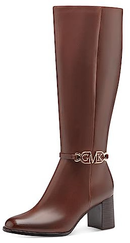 MARCO TOZZI by Guido Maria Kretschmer Stivali Alti Donna con Tacco al Ginocchio Eleganti, Marrone (Chestnut), 36 EU