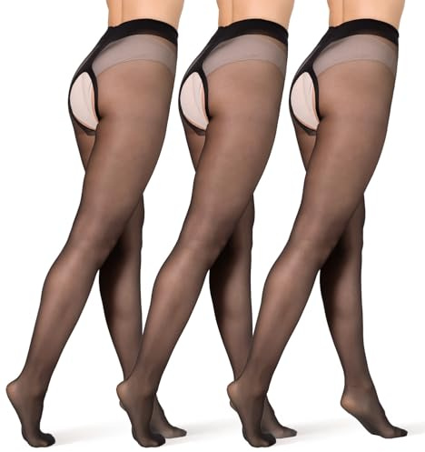 BANANALU 20 Den Ouvert Strumpfhose mit offenem Schritt Große Öffnung Plus