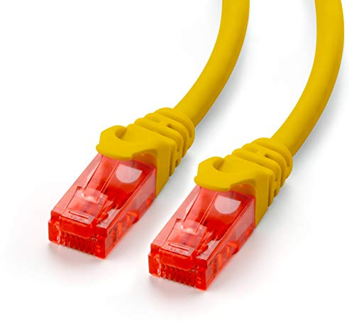 CSL-Computer 5x CAT.6 Ethernet Patchkabel (RJ45) | 1 m | gelb | LAN-Kabel | UTP | 10/100/1000 Mbit/s