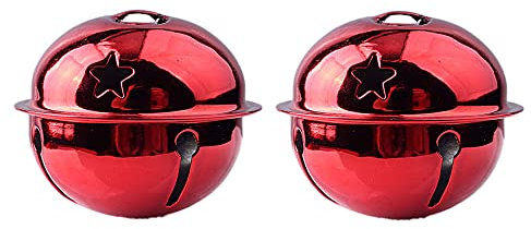 20 Stück 4cm Glöckchen zum Basteln,Glöckchen,Weihnachtsglöckchen,Rostschutz Glöckchen, Metallglöckchen Optimal für Handwerk, Schmuck, Festival Dekoration,Haustier Glocken,Rot