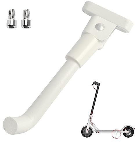 E-Scooter Kickstand, Scooter Ständer für Xiaomi M365, Scooterständer ​Standfuß, Fronthaken Multifunktionshaken Set Kompatibel für Xiaomi 1S / M365/ M35 / Pro 2 Scooter - Mit Schrauben, Weiss, Butyeak