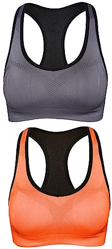 KIASRZN Ionischer Lifting- und Lymphdrainage-BH, atmungsaktiver formender BH mit Ionenfunktion, Lauf-Fitness-Sport-Tank-BH (orange+Gray,XL)