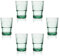 Albellion 6 Stück Original Bacardi Rum Mojito Gläser Longdrinkglas Cocktailgläser in grün mit Bacardi Schriftzug und Palmmotiv, grün