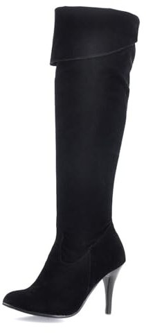 tinbarry Stivali Alti Da Donna Tacchi Alti Stivali Sopra Il Ginocchio Stivali Lunghi Con Zip Stivali Alti Al Ginocchio Stivali Invernali Stivali In Pelle Scamosciata In Pelle PU Stivali Classici